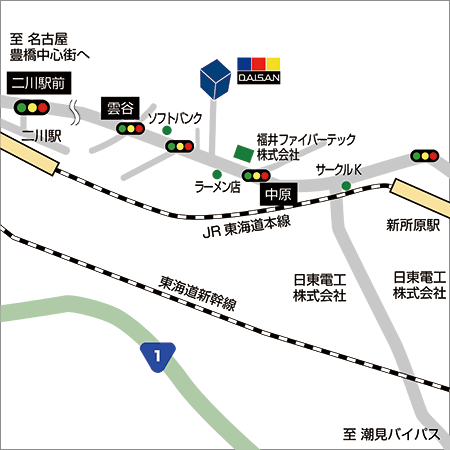 DAISAN本社深田池工場MAP